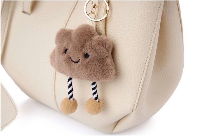 Lucky Bees 1274 Bolso de Hombro Crema, 100% Cuero de Polivinilo, 28x13x22 cm